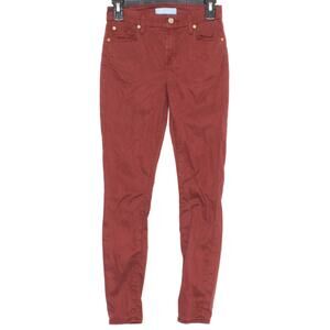 7 For All Mankind Jeans b(air) Denim Skinny Minimalist Retro Preppy Boho Red 24